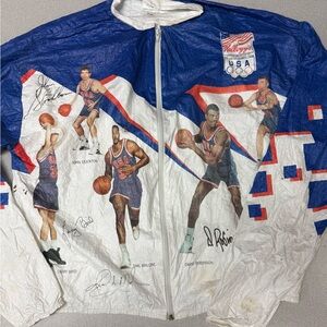 Kellogg's USA Olympic Basketball Graphic Windbreaker Jacket - Blue & White